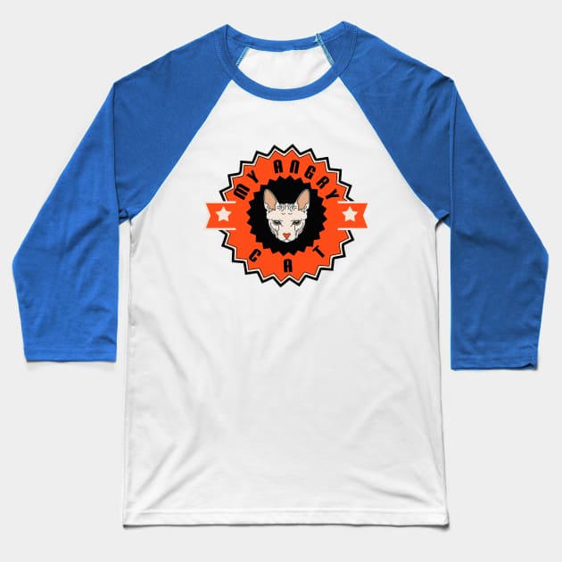 My Angry Cat Baseball T-Shirt by Calisi